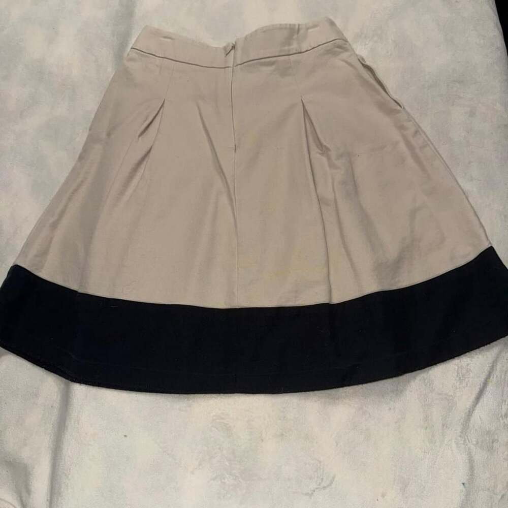 Banana Republic Colorblock Pleated Skirt Size 2 Cream Black